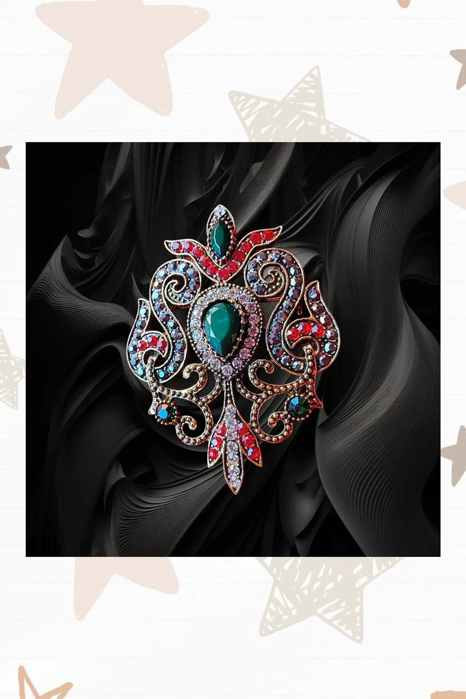 Broche estilo vintage con cristales